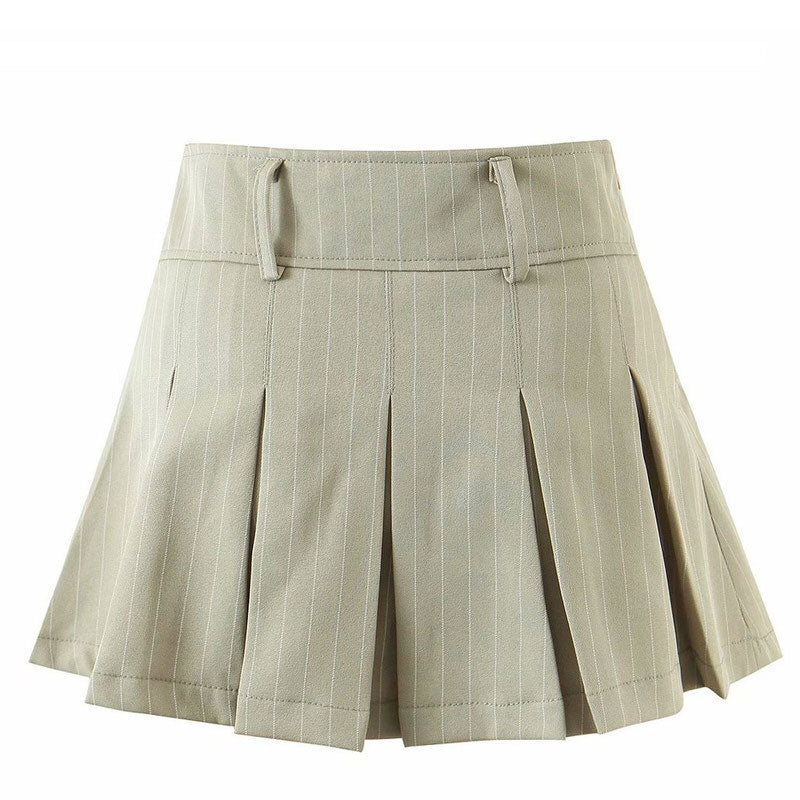 Striped Pleated Skirt SpreePicky