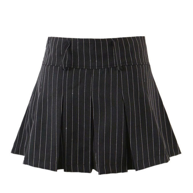 Striped Pleated Skirt SpreePicky