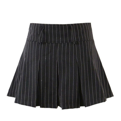 Striped Pleated Skirt SpreePicky