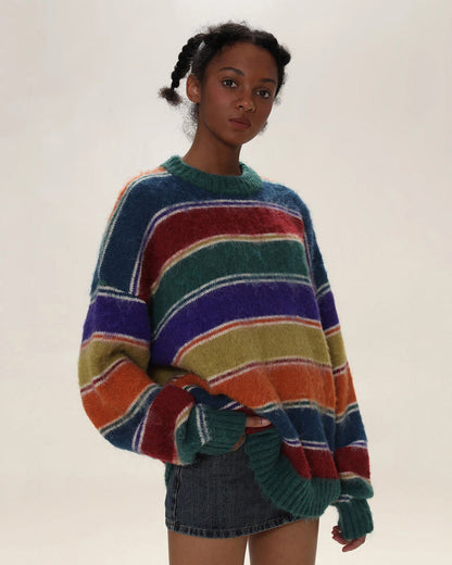 Colorful Striped Sweater Boogzel Clothing