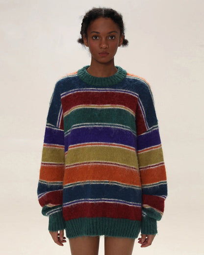 Colorful Striped Sweater Boogzel Clothing