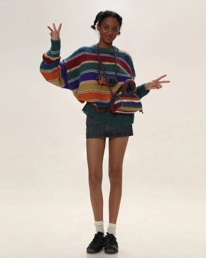 Colorful Striped Sweater Boogzel Clothing