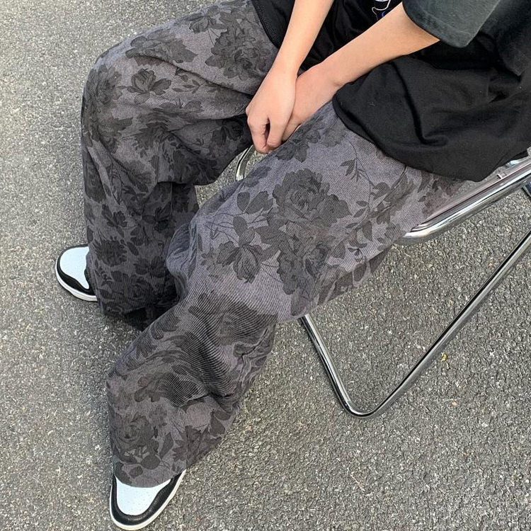 Y2K Floral Cord Pants SpreePicky