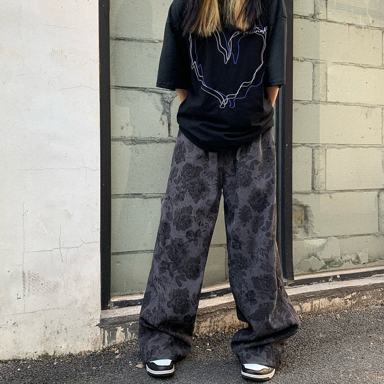 Y2K Floral Cord Pants SpreePicky