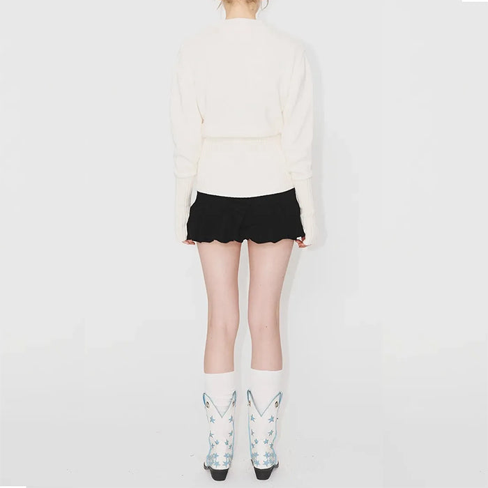 Stretchy White Bow Jumper SpreePicky