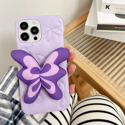 Purple Butterfly Puffer IPhone Case Boogzel Clothing