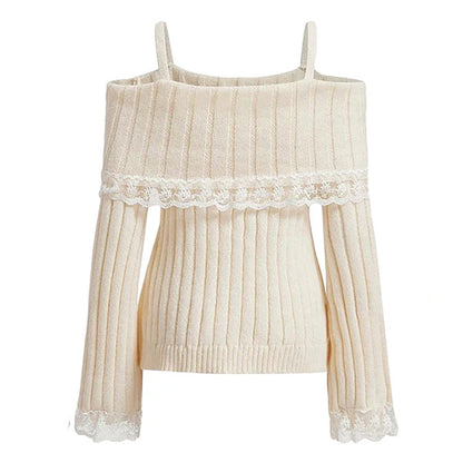 Elegant Knit Lace Sweater SpreePicky