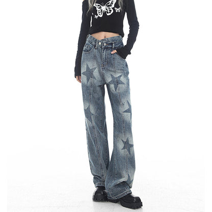 Y2K Star Washed Jeans Boogzel Clothing