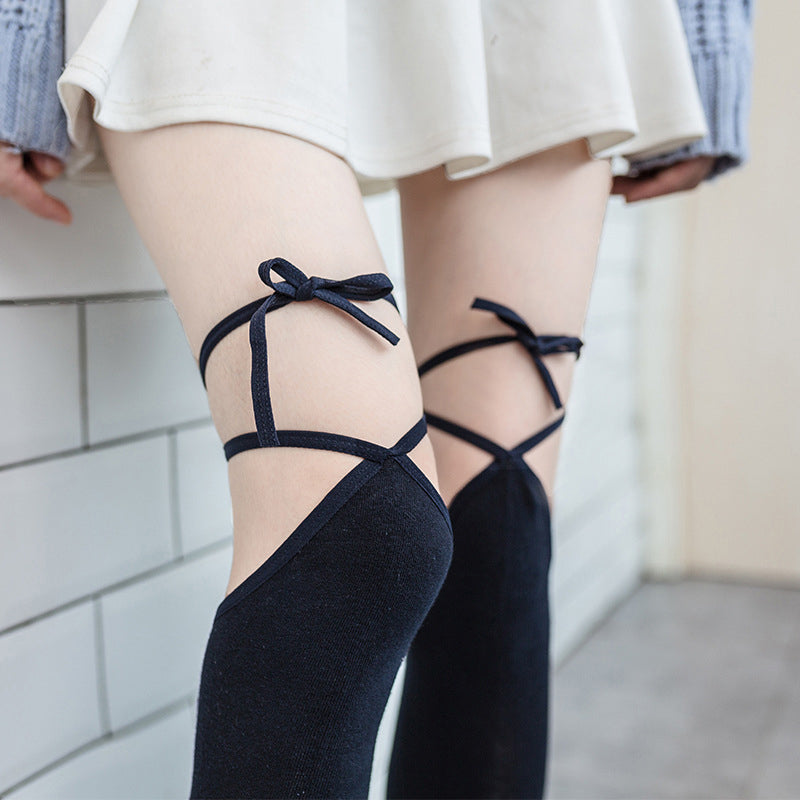 Classic Strap Over Knee Socks Modakawa