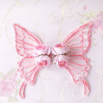 Elegant Butterfly Pearl Rose Hair Clip Halloween Hair Accessory modakawa