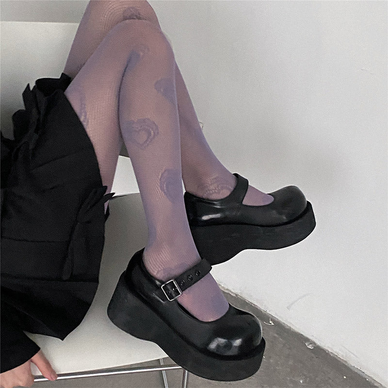 Love Heart Pattern Mesh Stockings Tights modakawa