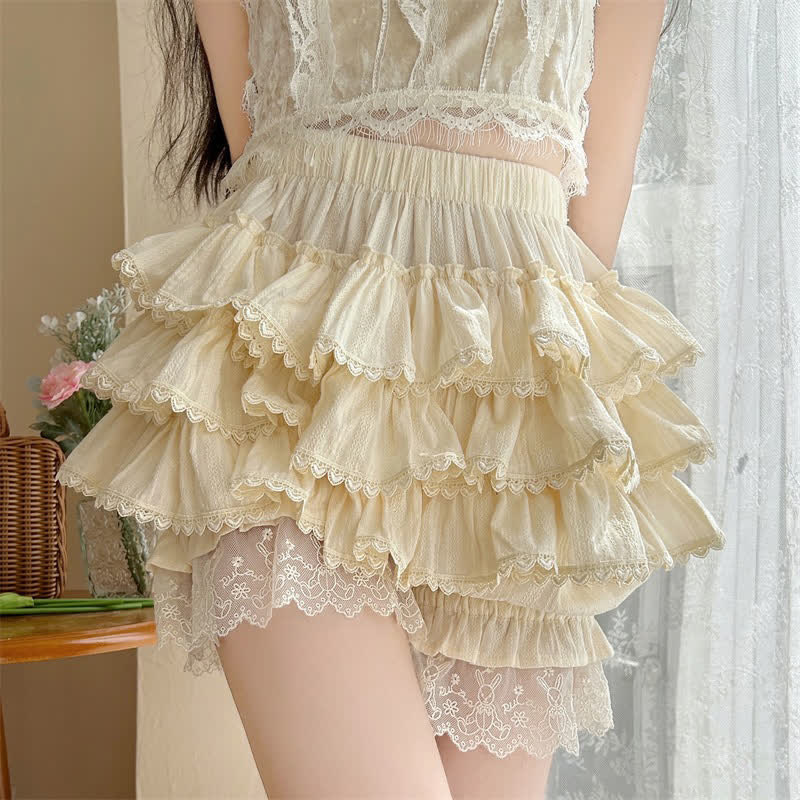 Fairy Lace Trim Layered Undershorts modakawa