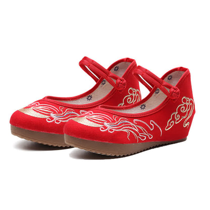 Elegant Cloud Embroidery Canvas Flats Shoes modakawa