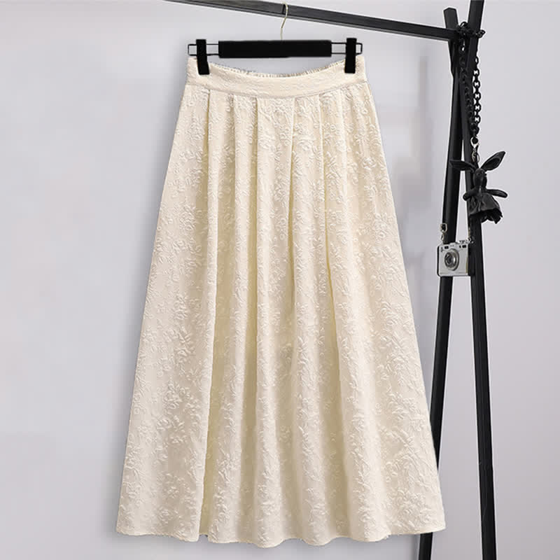 Hanfu Jacquard Buckle Shirt Pleated Skirt modakawa