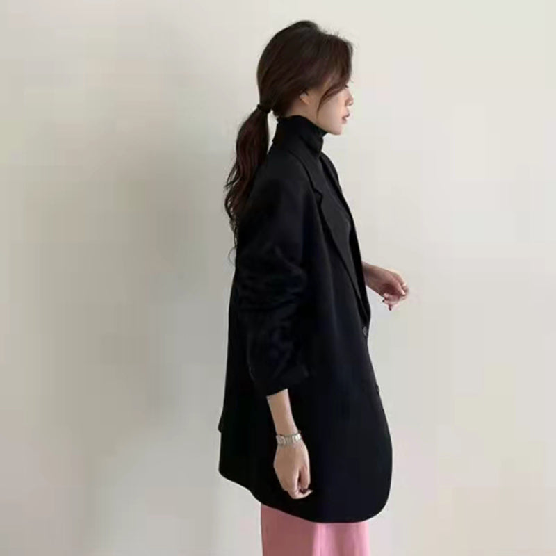 Chic Cardigan Pure Color Lapel Blazer Modakawa