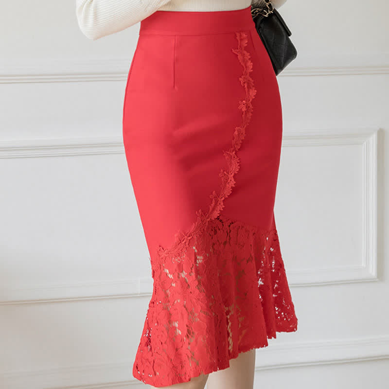 Elegant Lace Stitching Skirt modakawa