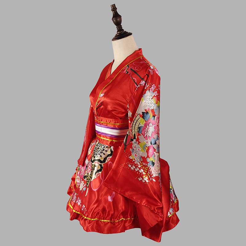 Vintage Flowers Print Kimono Costume modakawa