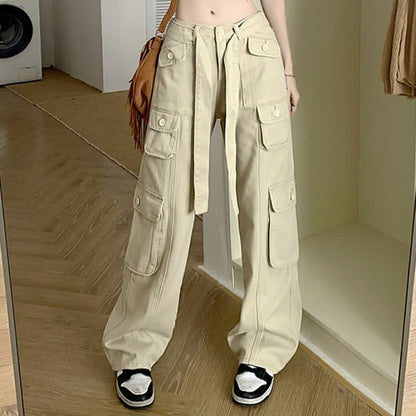 Chain Round Collar Sleeveless Crop Top Casual Cargo Pants modakawa