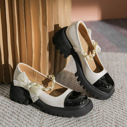 Sweet Lolita Bow Knot Platform Mary Janes Shoes Modakawa