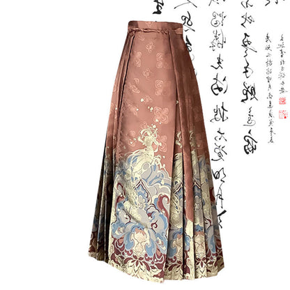 Chic Butterfly Print T-Shirt High Waist Pleated Skirt modakawa