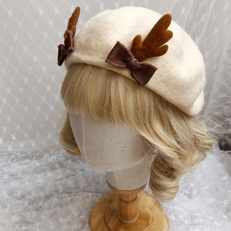 Vintage Deer Ears Lolita Beret Warm modakawa