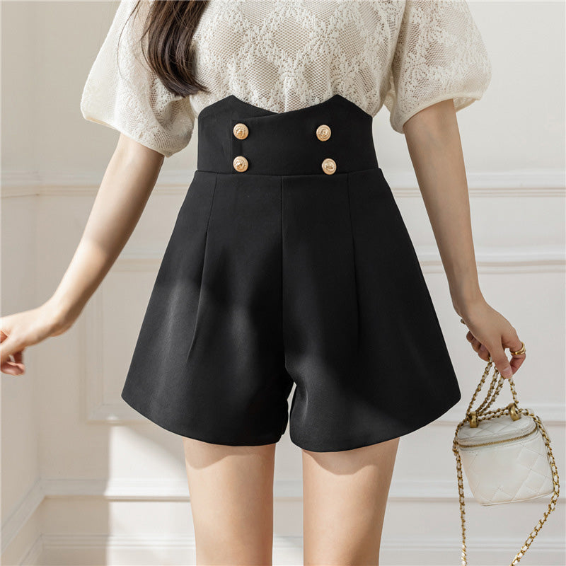 Chic High Waist Buttons Casual Shorts modakawa