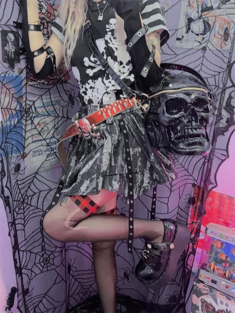 Lolita Gothic Punk Skull-shaped Tote Bag mySite