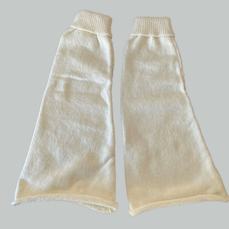 White Loose Knit Leg Warmers Modakawa