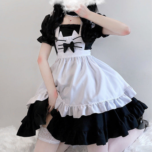 Kawaii Kitty Bow Lolita Maid Dress Modakawa