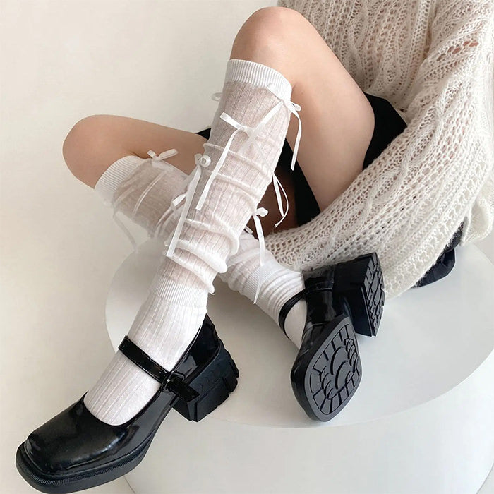 Lolita Bow High Socks SpreePicky