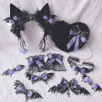 Batty Kitty Purple and Black Accessories ON1516 spreepickyshop