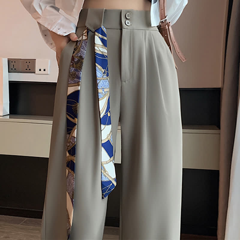 Wide Leg Drape Suit Pants With Waistband modakawa