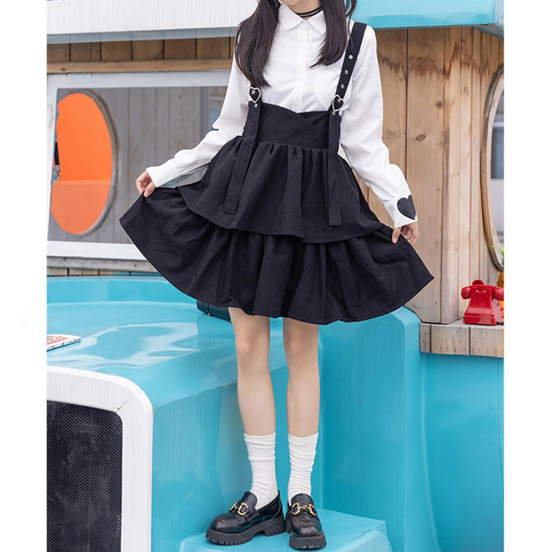 Cute Loose JK Overalls Skirt modakawa