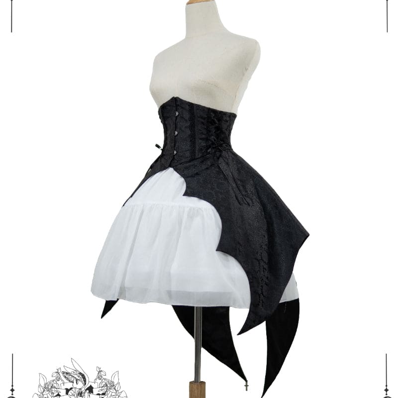 Black Bat Wings Corset Lolita ON1036 - Black (version II
