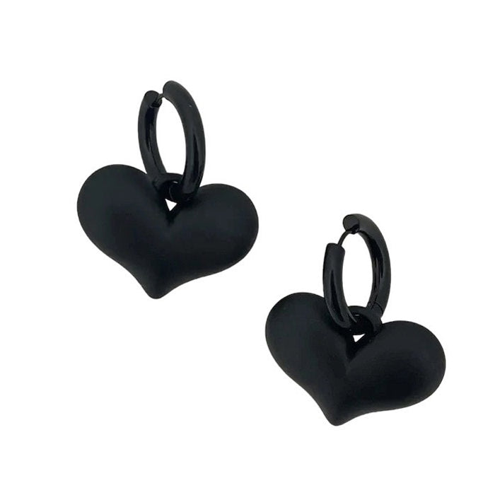 Black Heart Pendant Earrings SpreePicky