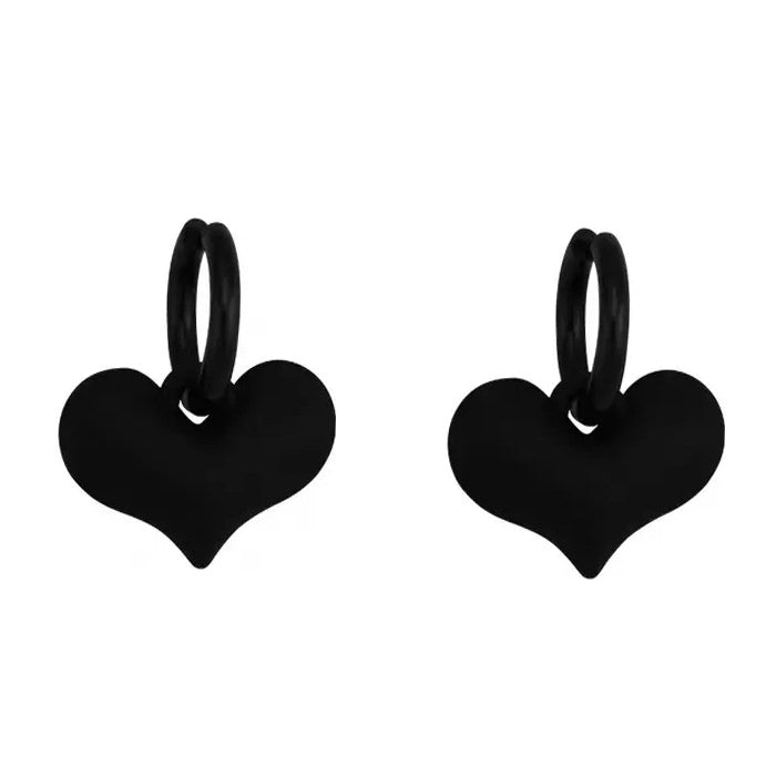 Black Heart Pendant Earrings SpreePicky