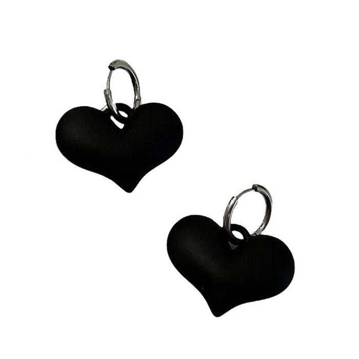 Black Heart Pendant Earrings SpreePicky