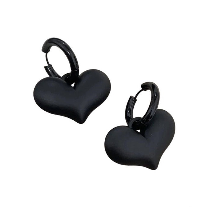 Black Heart Pendant Earrings SpreePicky