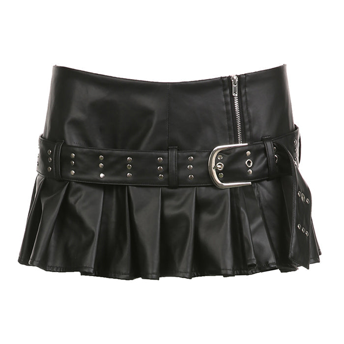 Black Leather Micro Skirt SpreePicky