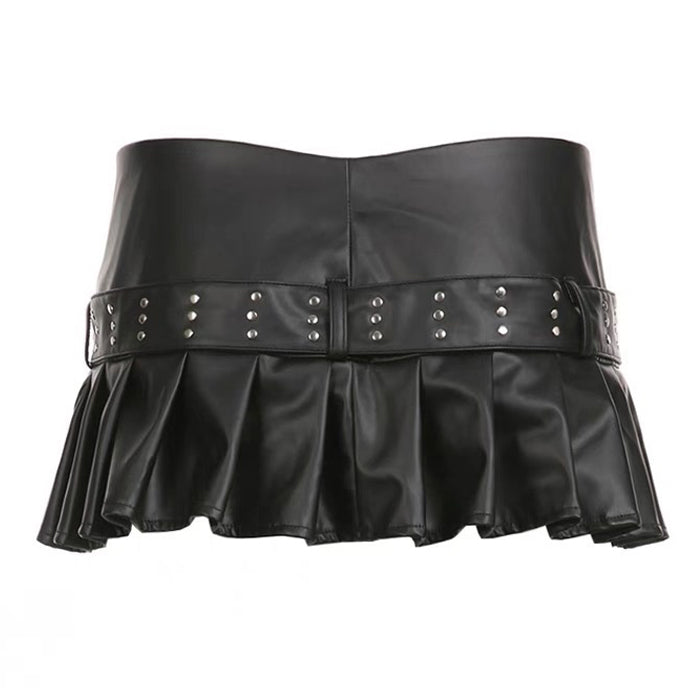 Black Leather Micro Skirt SpreePicky