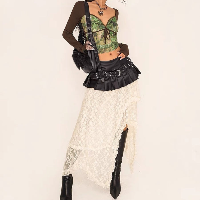 Y2K Black Leather Micro Skirt Boogzel Clothing