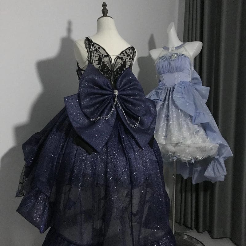 Blue Constellation Overskirt Lolita (Bow and trail No skirt)