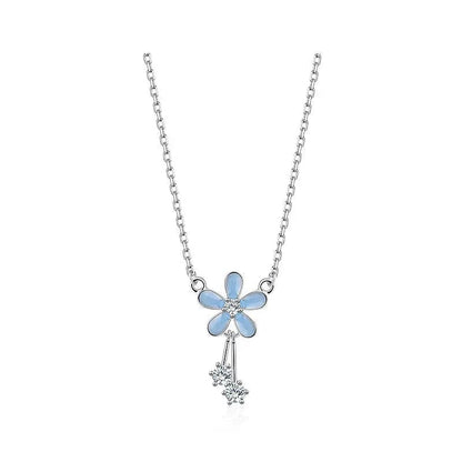 Kawaii Aesthetic Y2K Cute Fairy Blue Flower Necklace MK Kawaii Store