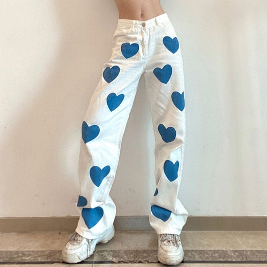 Blue Heart Wide Pants - Pants