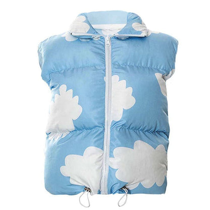 Blue Sky Cloud Puffer Vest - Jacket