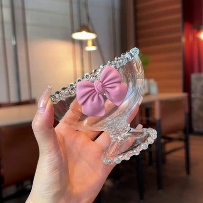 Bow Glass Breakfast Cup MK Kawaii Store