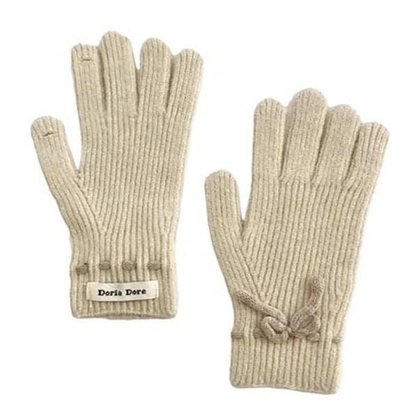 Comfortable Bow Knit Gloves SpreePicky