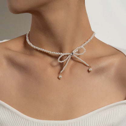 Bow Pearl Choker SpreePicky