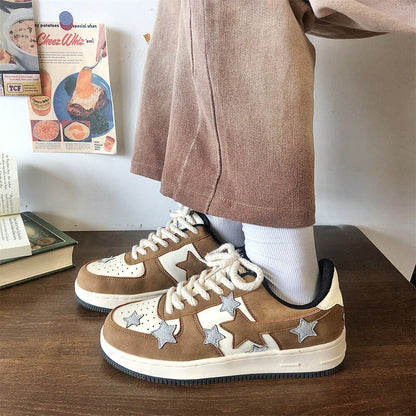 Brown Grey Shooting Star Sneakers Boogzel Clothing