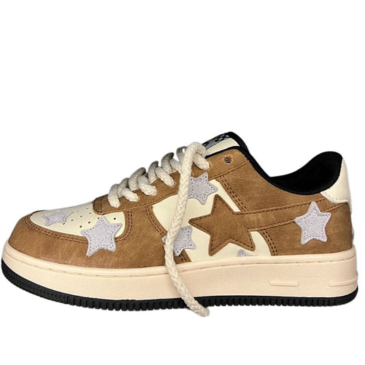 Brown Grey Shooting Star Sneakers Boogzel Clothing